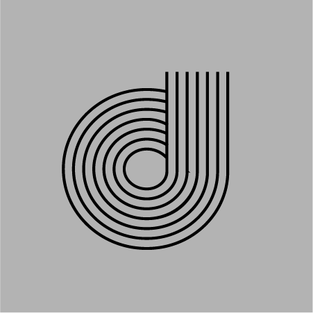 Abstract geometric design with concentric curved lines forming a partial spiral shape on a gray background.